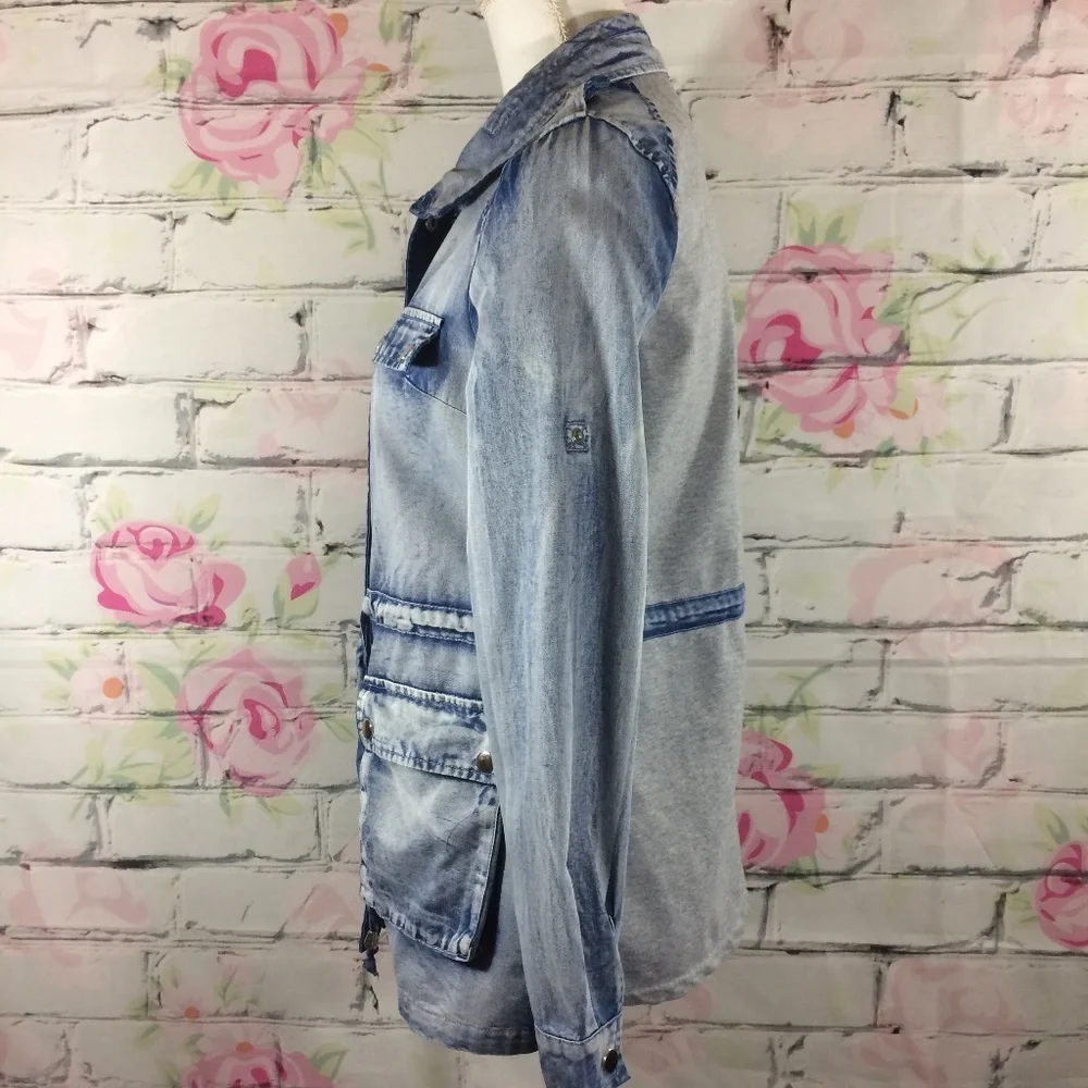 Shasa Acid Wash Denim Jacket Size Medium Lagenlook - Picture 7 of 8